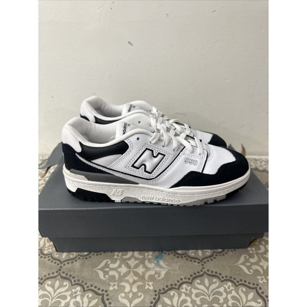 New Balance 550 GS Panda White Black Rain Cloud GSB550CA Low Top GS Size 6
